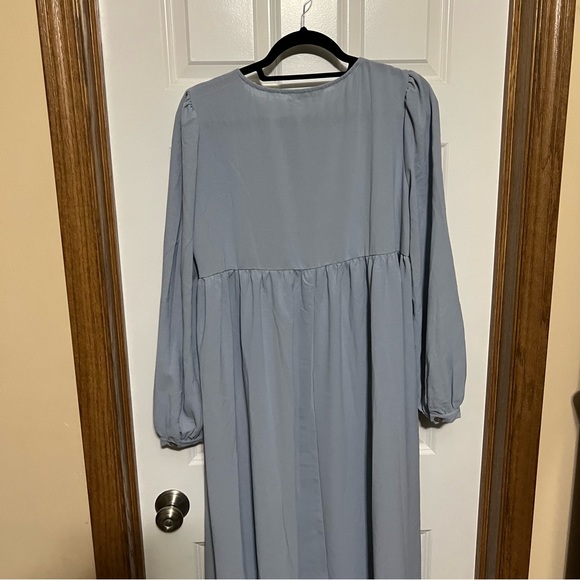 SHEIN Maternity Lantern Sleeve Patch Pocket Button Front Dress Size M - Picture 4 of 8